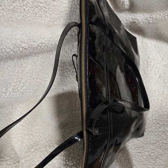 Kate Spade Tote Purse Bag Black Polka Dots - Picture 4 of 7